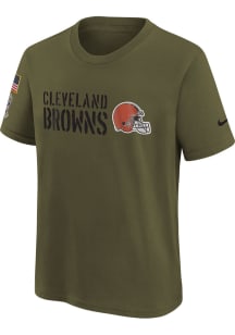 Nike Cleveland Browns Youth Olive Salute To Service Legend Short Sleeve T-Shirt
