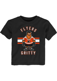 Gritty  Outer Stuff Philadelphia Flyers Toddler Black Gritty Life Short Sleeve T-Shirt