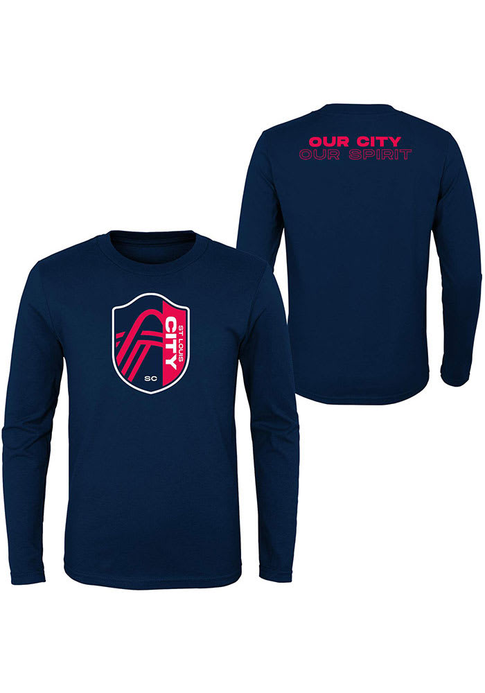 St Louis City SC Youth Navy Blue Our City Long Sleeve T-Shirt