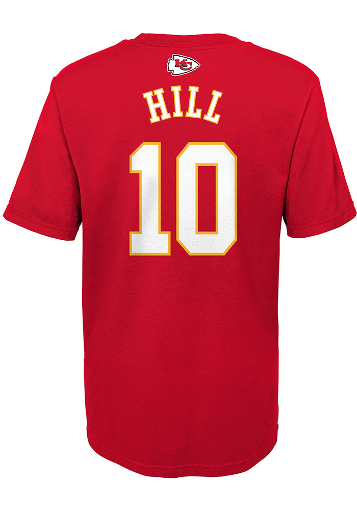 Tyreek Hill Kansas City Chiefs Youth Red Name and Number Player Tee