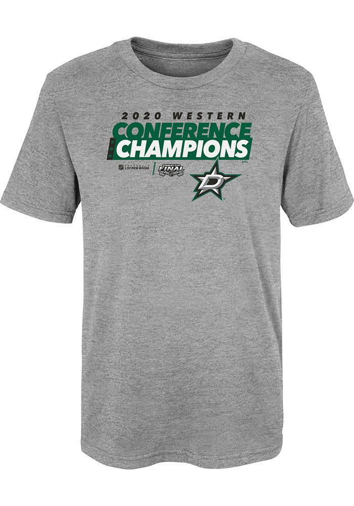 Dallas Stars Boys Grey 2020 NHL Conference Champs Locker Room Short Sleeve T-Shirt