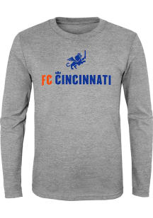 FC Cincinnati Youth Grey Wordmark Long Sleeve T-Shirt