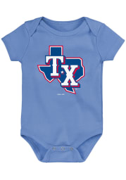 Texas Rangers Baby Light Blue Alternate Logo Short Sleeve One Piece