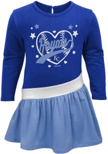 Kansas City Royals Baby Girls Blue Diamond Short Sleeve Dress