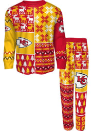 Kansas City Chiefs Boys Ugly Sweater PJ Set - Red