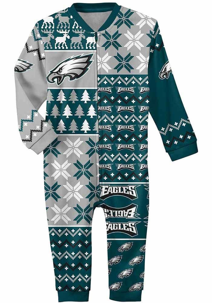 Philadelphia Eagles NFL Ugly Pattern One Piece Pajamas