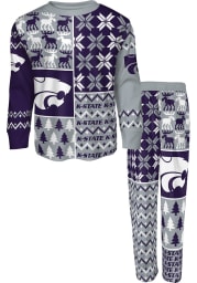 K-State Wildcats Kids Purple Ugly Sweater Loungewear PJ Set