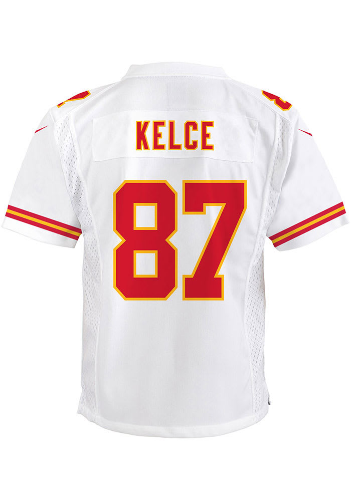 Travis Kelce Kansas City Chiefs Youth White Nike Game Football Jersey