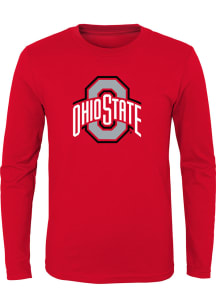 Youth Red Ohio State Buckeyes Primary Logo Long Sleeve T-Shirt