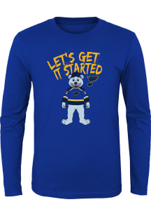 Louie  Outer Stuff St Louis Blues Youth Blue Lets Get It Started Louie Long Sleeve T-Shirt