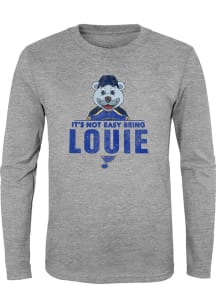 Louie  Outer Stuff St Louis Blues Youth Grey Its Not Easy Being Louie Long Sleeve T-Shirt