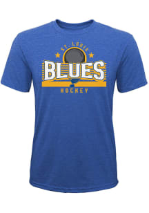 St Louis Blues Youth Blue Playoff Short Sleeve Fashion T-Shirt