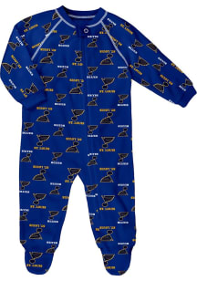 St Louis Blues Baby Blue All Over Loungewear One Piece Pajamas