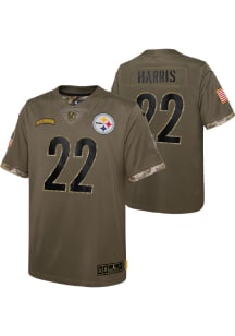 Najee Harris Pittsburgh Steelers Youth Olive Nike Salute To Service Game Football Jersey