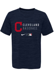 Nike Cleveland Indians Youth Navy Blue Velocity Practice Short Sleeve T-Shirt