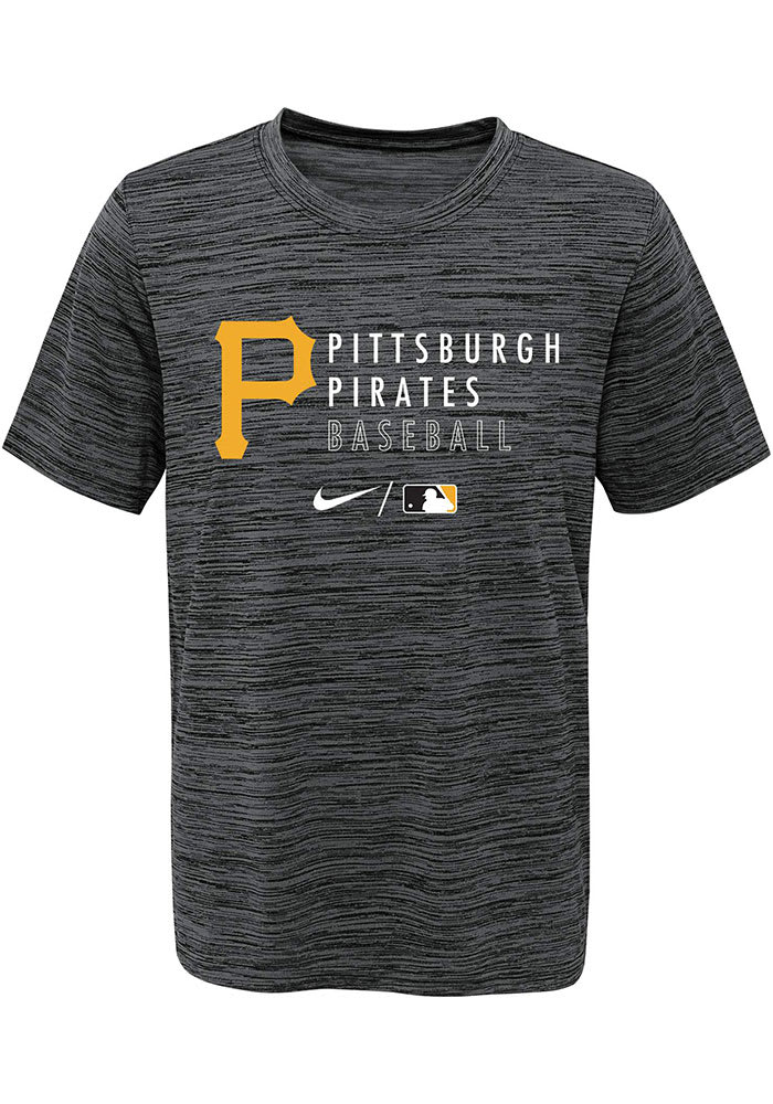 Nike Pittsburgh Pirates Youth Black Velocity Practice Short Sleeve T-Shirt