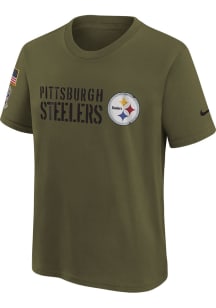 Nike Pittsburgh Steelers Youth Olive Salute To Service Legend Short Sleeve T-Shirt