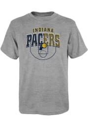 Indiana Pacers Youth Grey Team Court Short Sleeve T-Shirt
