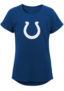 Indianapolis Colts Girls Blue Primary Logo Dolman Short Sleeve Tee