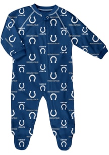 Indianapolis Colts Baby Blue All Over Raglan Loungewear One Piece Pajamas