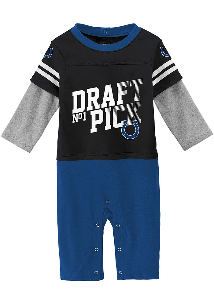 Indianapolis Colts Baby Blue Draft Pick Long Sleeve One Piece