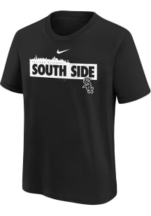 Nike Chicago White Sox Boys Black Refresh Nickname Skyline Short Sleeve T-Shirt