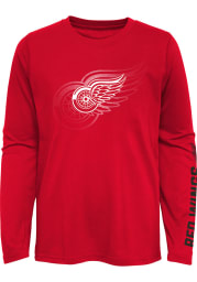 Detroit Red Wings Youth Red Stop The Clock Long Sleeve T-Shirt