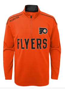 Philadelphia Flyers Youth Orange Attacking Zone Long Sleeve Quarter Zip Shirt