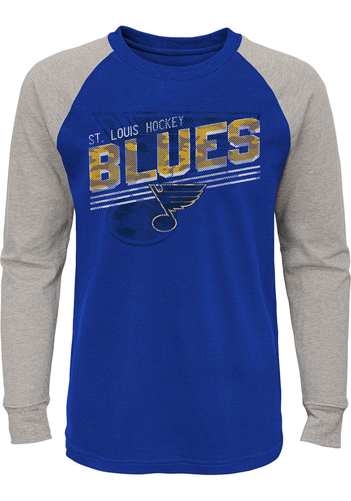 St. Louis Blues Youth Over Time Long Sleeve Raglan Tee Shirt