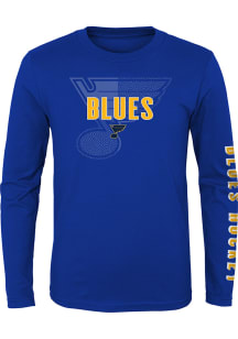St Louis Blues Youth Blue Hockey Maze Long Sleeve T-Shirt