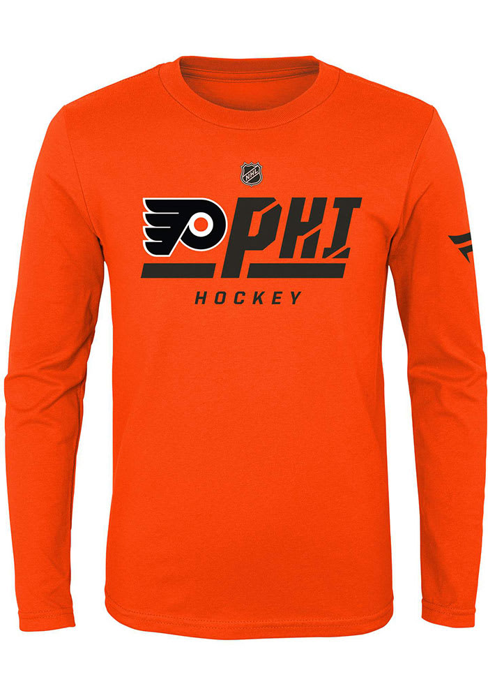 Philadelphia Flyers Boys Orange Authentic Pro 2 Long Sleeve T-Shirt
