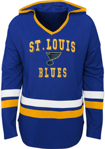 St Louis Blues Girls Blue Score Shine Long Sleeve Hooded Sweatshirt