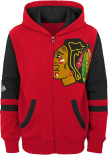 Chicago Blackhawks Baby Faceoff Long Sleeve Full Zip Sweatshirt - Red