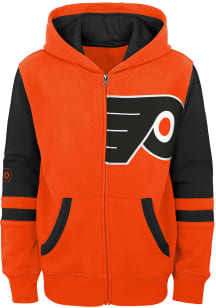 Philadelphia Flyers Boys Orange Faceoff Long Sleeve Full Zip Hooded Sweatshirt
