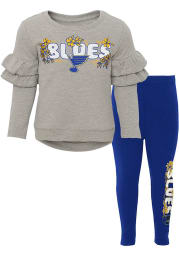 St Louis Blues Toddler Girls Grey Ice Flower Sets Cheer