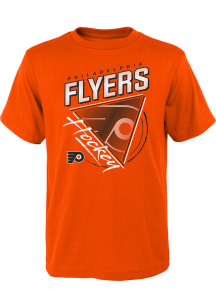 Philadelphia Flyers Youth Orange Angled Attitude Short Sleeve T-Shirt