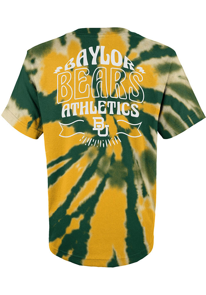 Baylor Bears Youth Green Pennant Tie Dye Short Sleeve T-Shirt