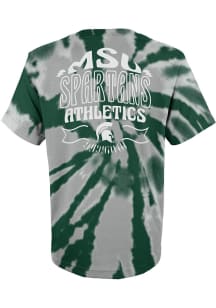 Michigan State Spartans Youth Green Pennant Tie Dye Short Sleeve T-Shirt