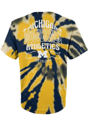 Michigan Wolverines Youth Navy Blue Pennant Tie Dye Short Sleeve T-Shirt