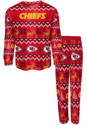 Kansas City Chiefs Boys Ugly Sweater PJ Set - Red