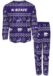 K-State Wildcats Boys Ugly Sweater PJ Set - Purple