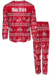 Ohio State Buckeyes Boys Ugly Sweater PJ Set - Red