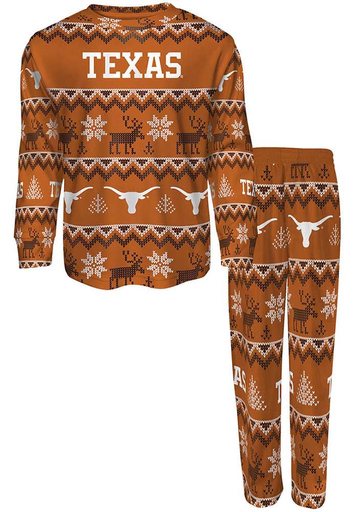 Texas Longhorns Boys Ugly Sweater PJ Set - Burnt Orange