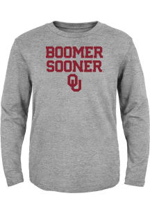Oklahoma Sooners Youth Grey Boomer Sooner Long Sleeve T-Shirt