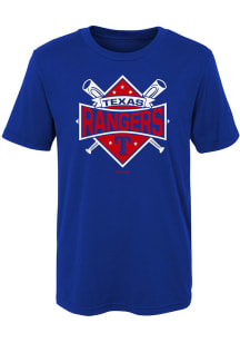 Texas Rangers Boys Blue Diamond Bats Short Sleeve T-Shirt