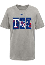 Nike Texas Rangers Youth Grey 3Peat Short Sleeve T-Shirt