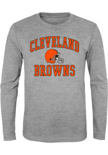 Cleveland Browns Youth Grey #1 Design Long Sleeve T-Shirt