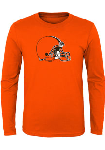 Cleveland Browns Boys Orange Primary Logo Long Sleeve T-Shirt