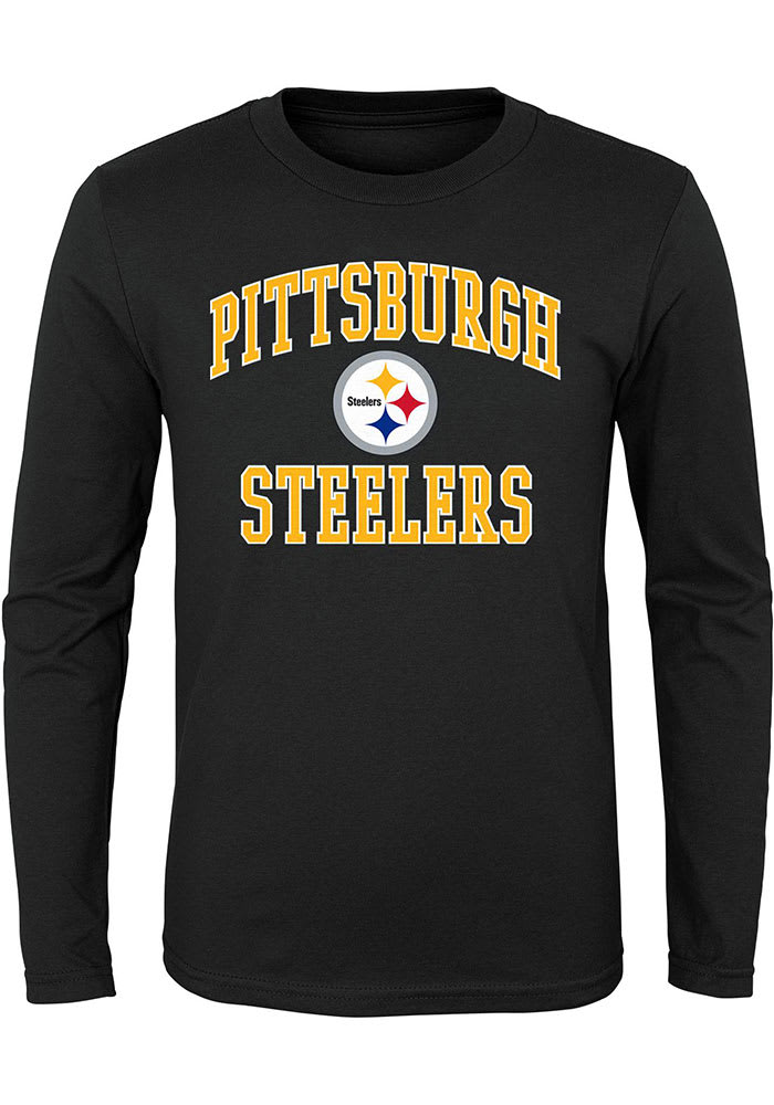 Pittsburgh Steelers Youth Black #1 Design Long Sleeve T-Shirt