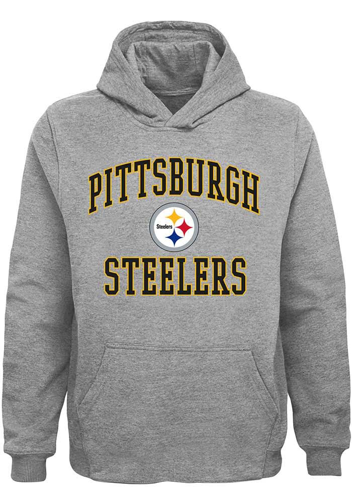 47 Pittsburgh Steelers Mens Grey Outrush Long Sleeve Hoodie